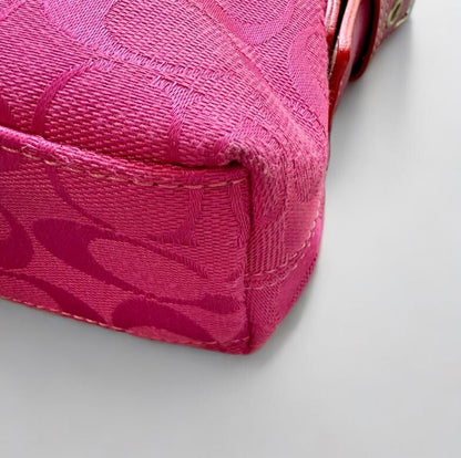 Coach Y2K Pink Hampton Signature East West Demi Baguette Shoulder Bag 6371 China
