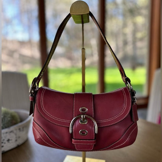 Coach | NWT rare vintage red leather Soho small flap shoulder bag