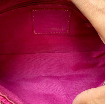 Coach Y2K Pink Hampton Signature East West Demi Baguette Shoulder Bag 6371 China